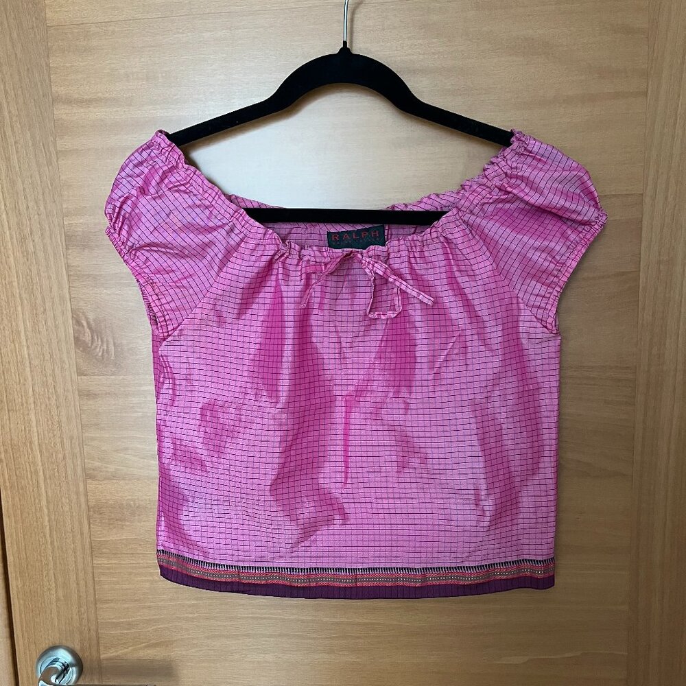 Ralph Lauren Capped Sleeve Cropped Top, Size S - Picture 1 of 4
